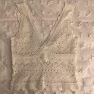 White Eyelet Tank Top